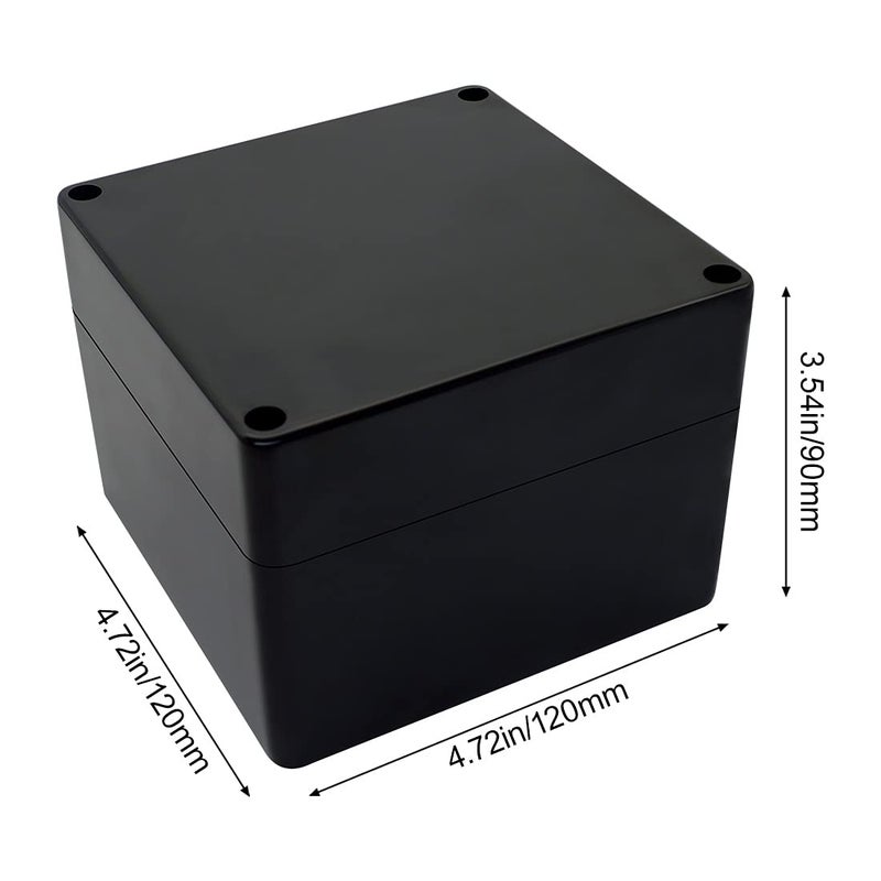 LeMotech ABS Plastic Electrical Project Case Power Junction Box, Project Box Black 4.7" x 4.7" x 3.5" (120 x 120 x 90 mm)(Pack of 1) - Image 4